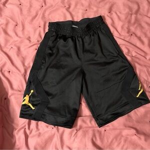 JORDAN Diamond Lined Black Basketball Shorts with Gold Jordan Logo